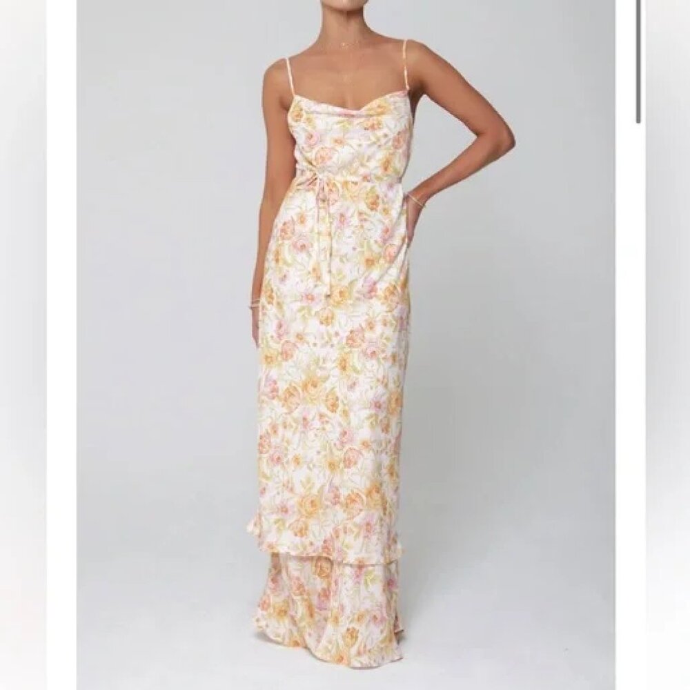 Resa Marisol Maxi Dress in Gardenia Floral Medium Formal Garden Party NEW